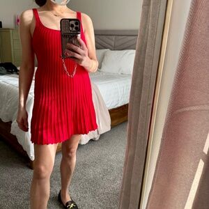 Red knit dress